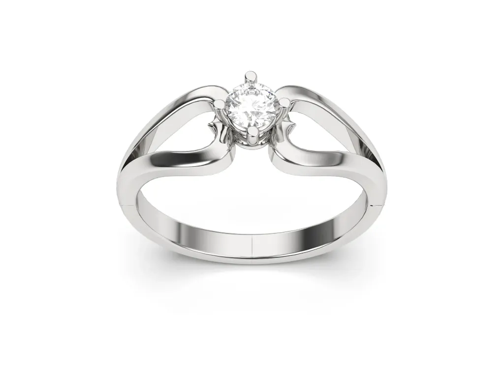 A solitaire ring with a split-shank - VR87753