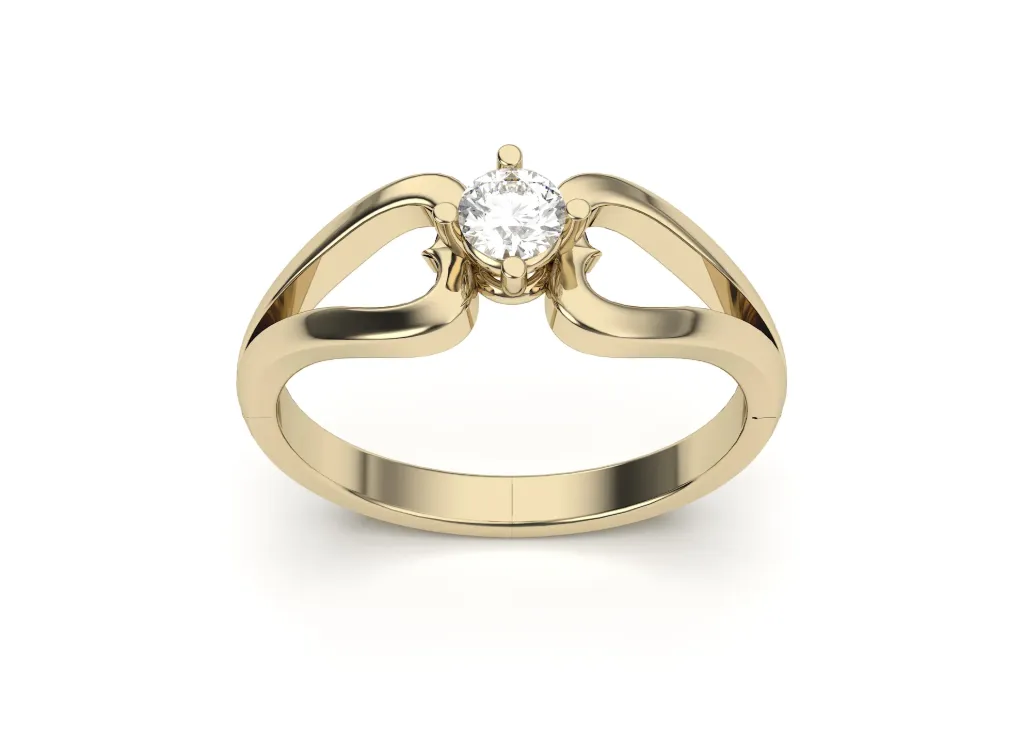 A solitaire ring with a split-shank - VR87753