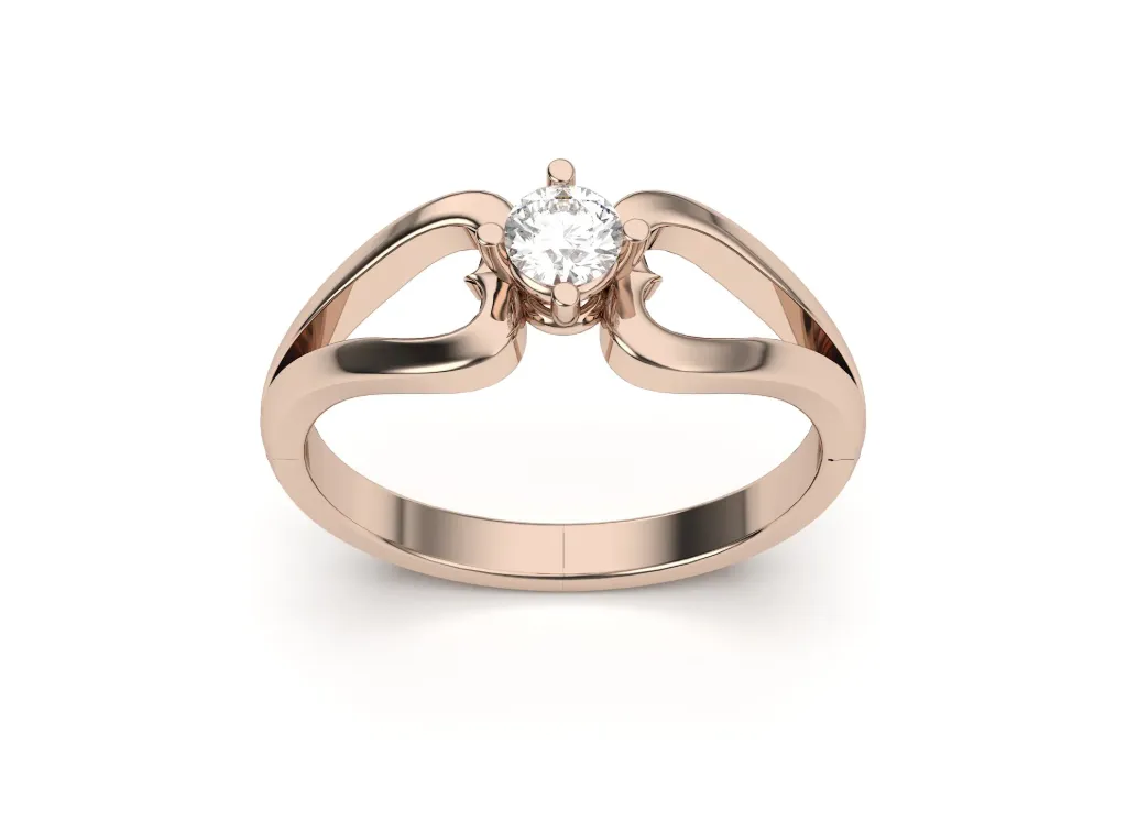 A solitaire ring with a split-shank - VR87753