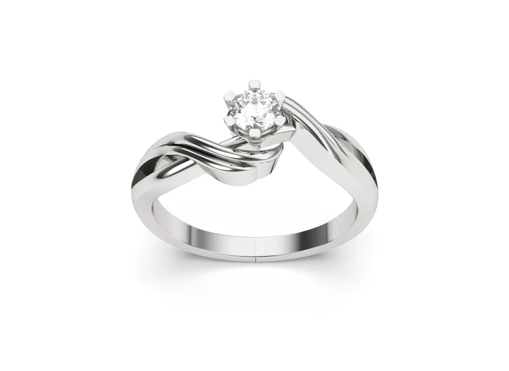Twisted shank wrapping the solitaire ring - VR87754