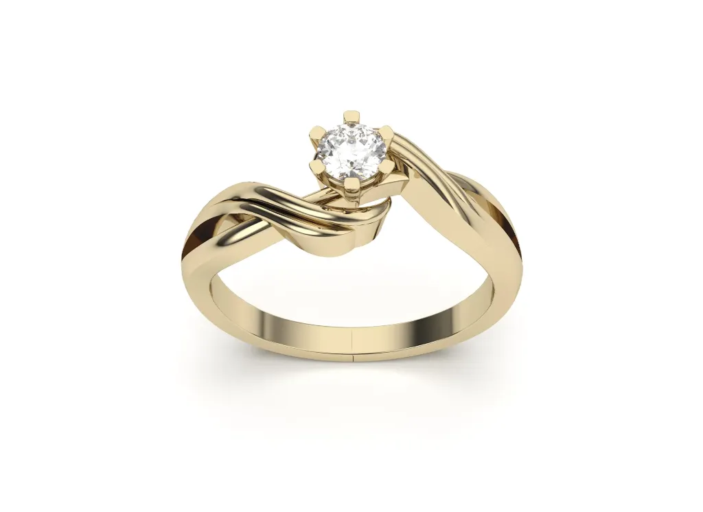 Twisted shank wrapping the solitaire ring - VR87754