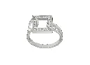 FRAME - Diamond halo frame ring set atop a bypass band