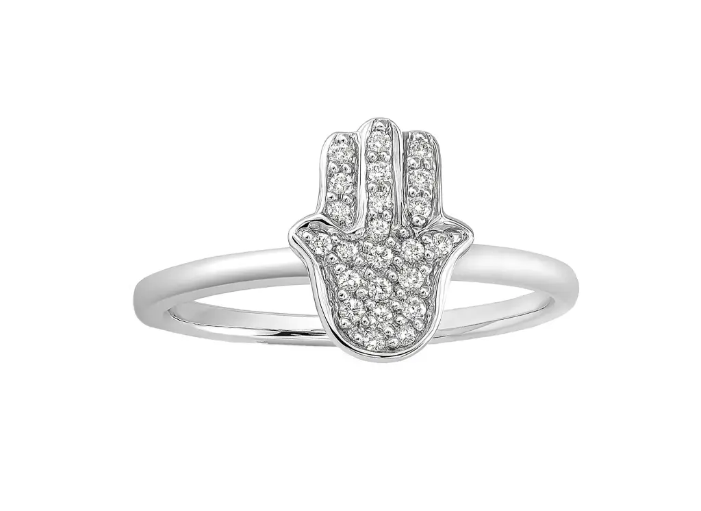 EZRAH - Diamond-studded Hamsa motif ring
