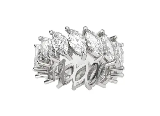 ECLIPTA - 0.50 ct each Marquise shape diamond eternity band ring