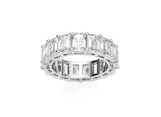 ECLIPTA - 0.50 ct each Emerald diamond eternity band ring