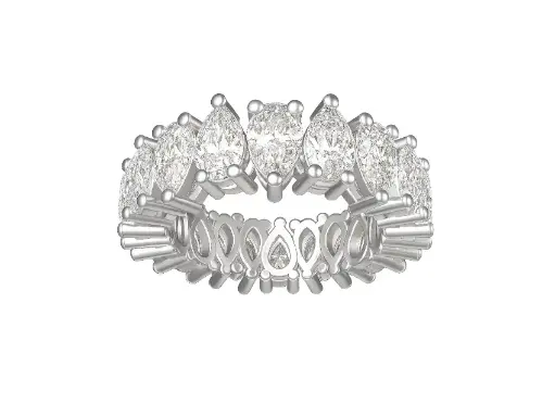 ECLIPTA - 0.50 ct each Pear shaped diamond eternity band ring