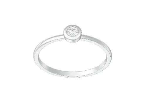 LUNA - Bezel set round diamond ring