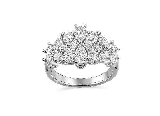 AURORA — Pear, Princess and Marquise cut diamond fashionable ring