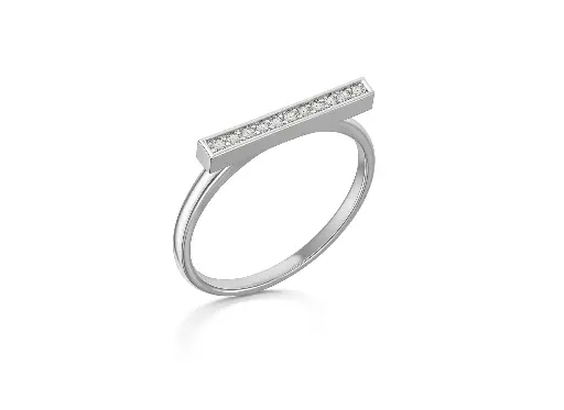 POISE — Diamond-studded bar ring