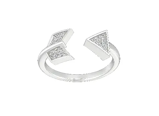 VERTA - Diamond-studded arrowhead motif ring