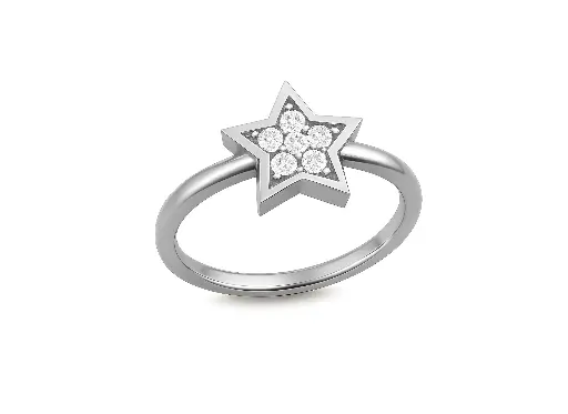 STELLA - Diamond studded start shaped motif ring