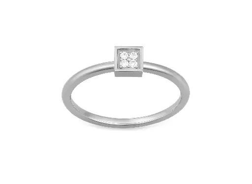 PIXEL - Pavé set diamond square motif ring