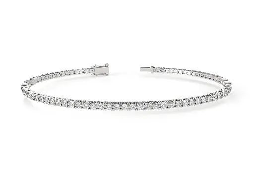 ELYSIA - A classic four-prong round brilliant-cut diamond tennis bracelet set in a sleek two-rail design