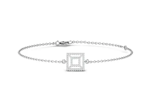 EQUA - A geometric diamond bracelet with concentric square patterns